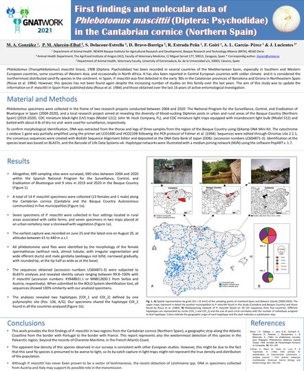 Dr Mikel Alexander González González de Heredia: First findings and molecular data of Phlebotomus mascittii (Diptera: Psychodidae) in the Cantabrian cornice (Northern Spain)